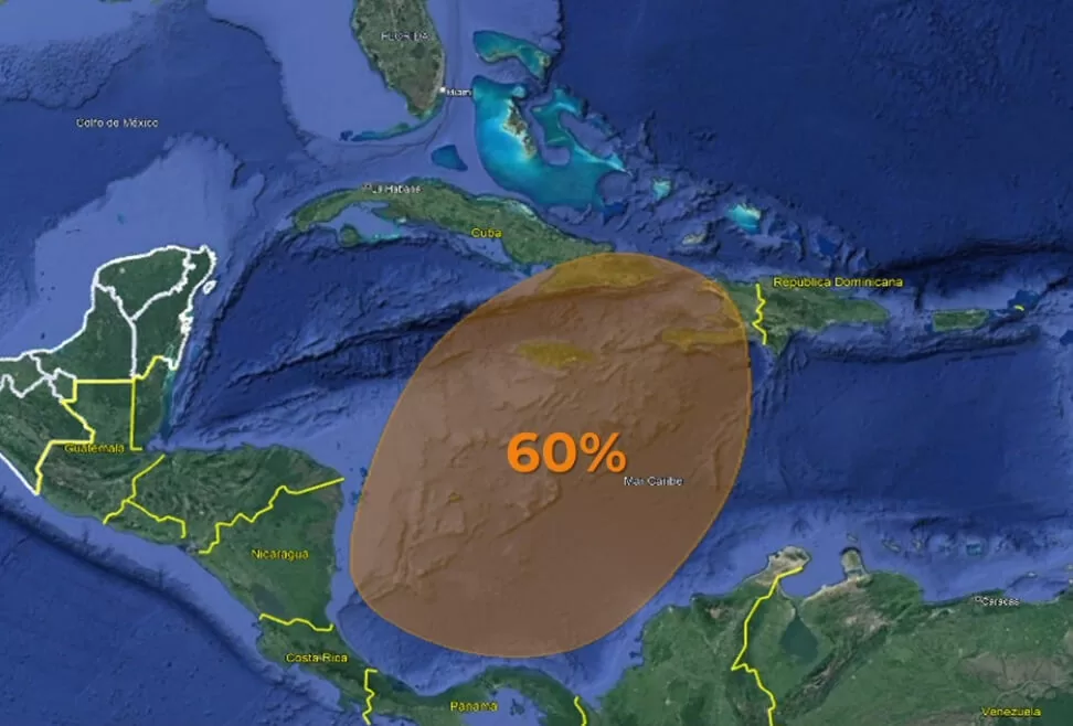 Sube a 60 % la probabilidad de formación de un ciclón tropical en el Caribe