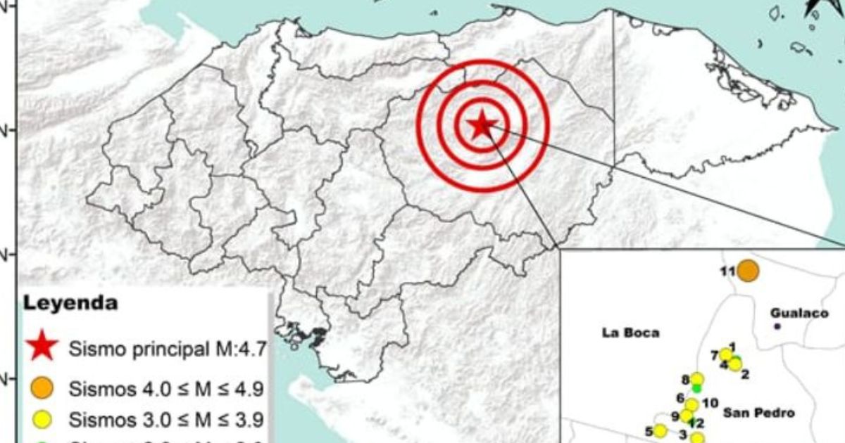 Enjambre de sísmos en Honduras