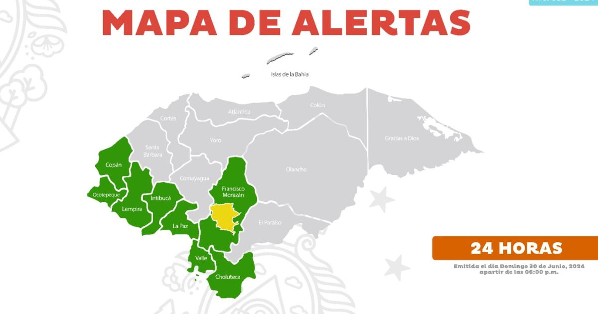 Continúan alertas en el país, verde y amarilla