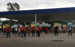 Trabajadores de Gildan protestan en Villanueva,  exigiendo cumplimiento de acuerdo de 2023