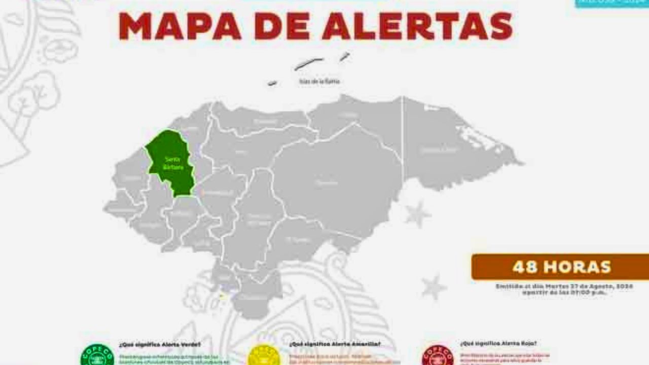 COPECO declara alerta Verde en Santa Bárbara