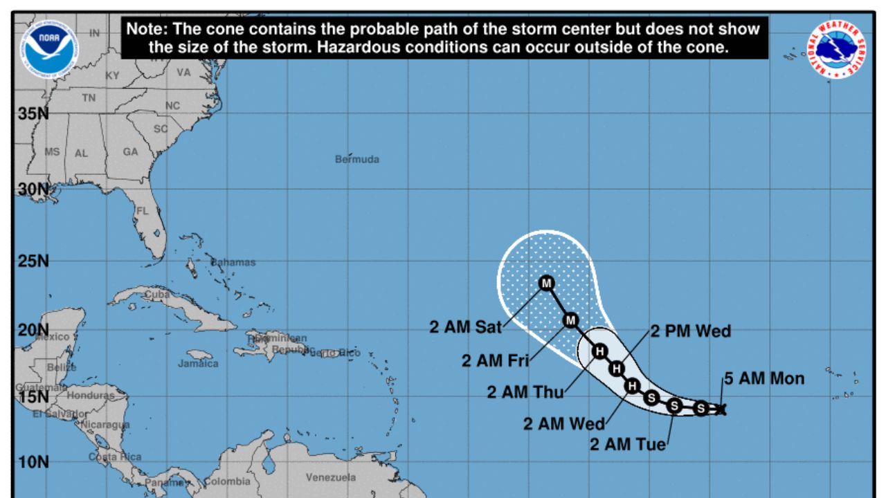 Trayectoria de la Tormenta Tropical Kirk