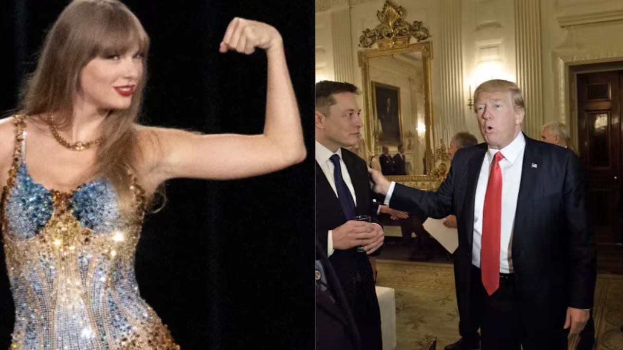 Trump y Musk arremeten contra Taylor Swift tras apoyo a Kamala Harris en debate presidencial.