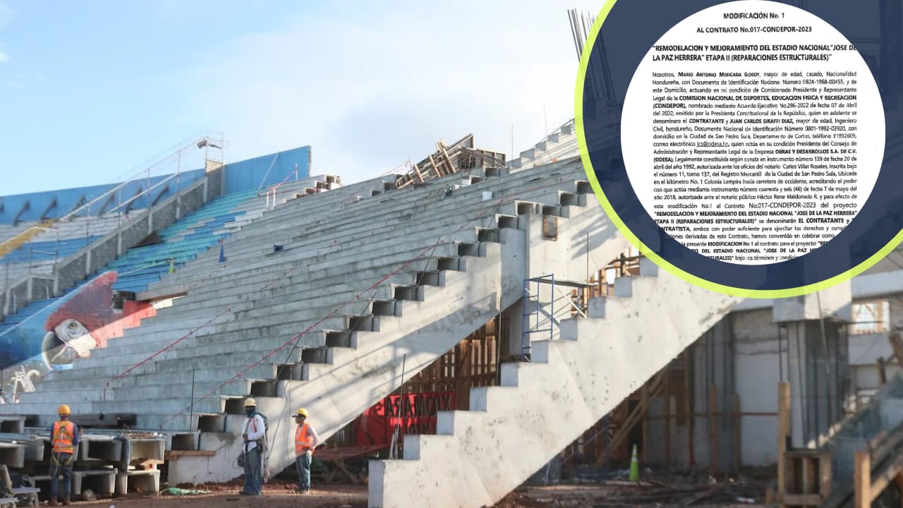 Imagen de remodelación del estadio José de la Paz Herrera.