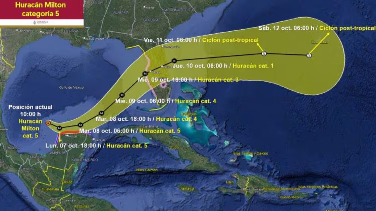 Huracán Milton se debilita, pero aumenta la amenaza en Florida