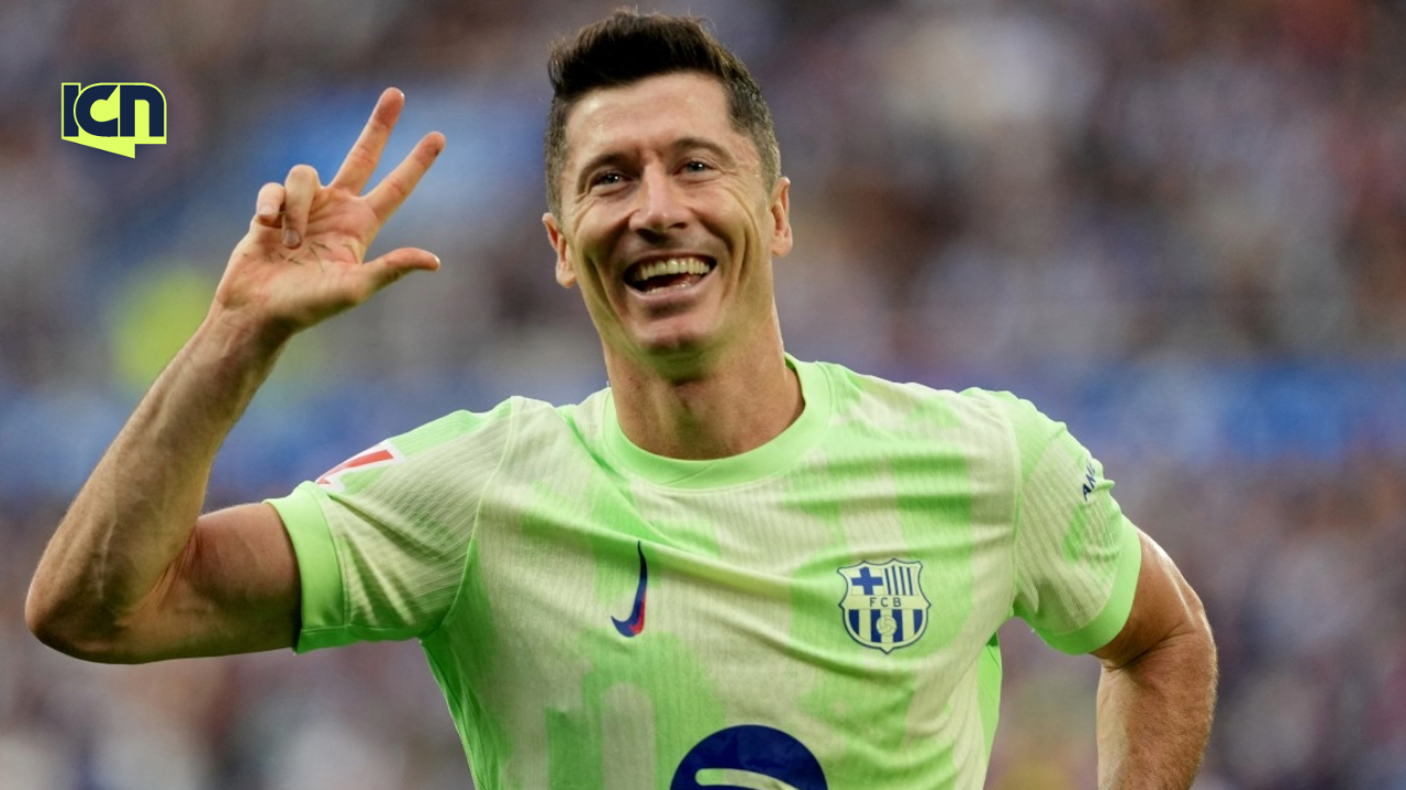 El delantero del Barcelona Robert Lewandoswki reinó este domingo en Vitoria