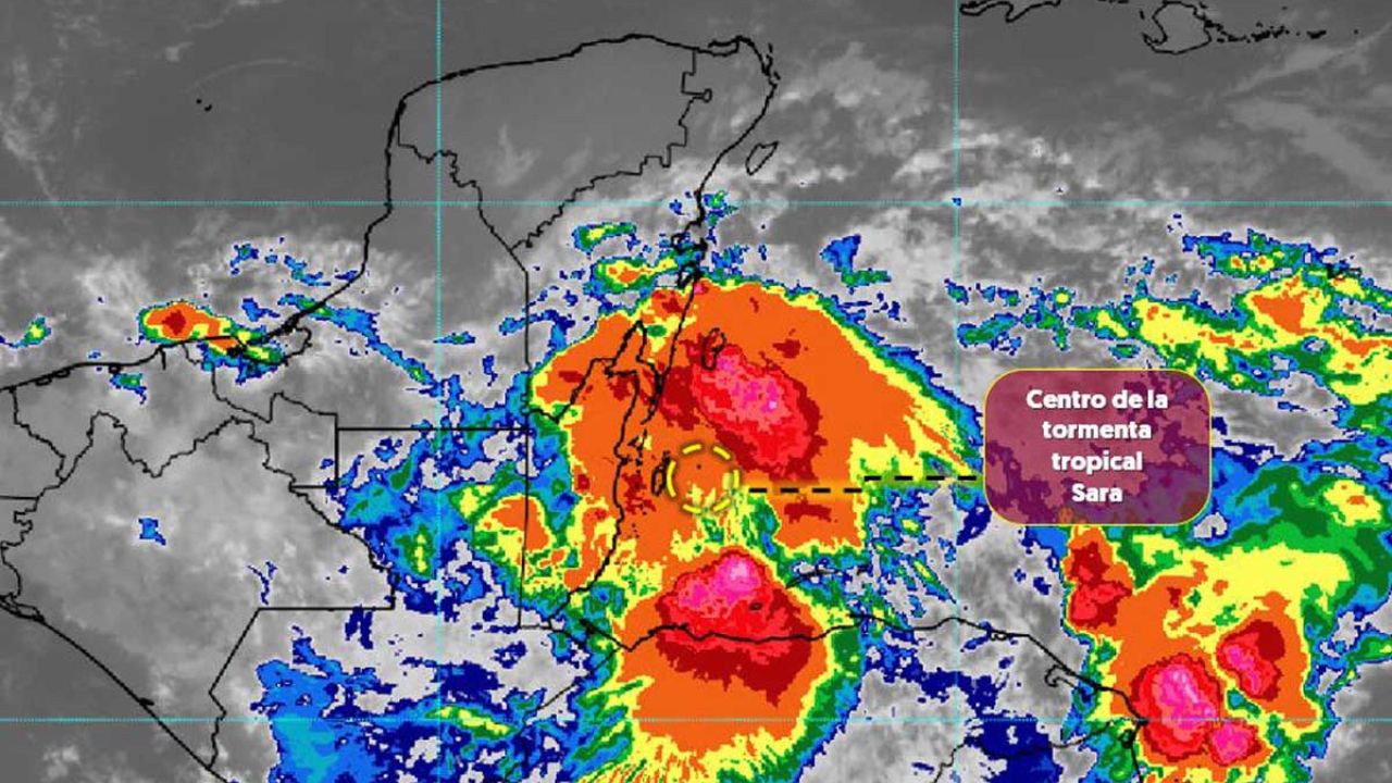 Tormenta tropical Sara afecta el sureste de México