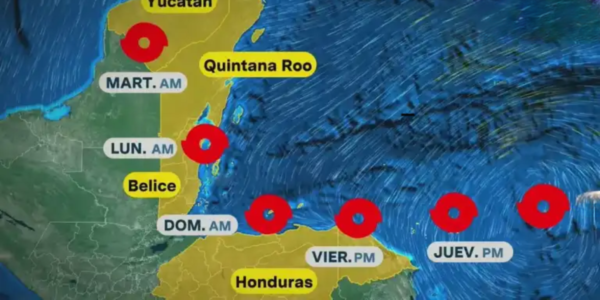 Tormenta Sara avanza hacia Yucatán, México, con lluvias