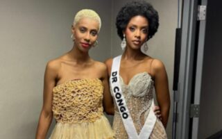 Directora de Miss Congo sorprende en Miss Universe con un vestido hecho de condones